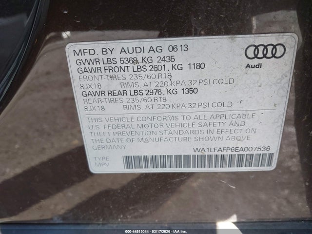 2014 AUDI Q5 WA1LFAFP6EA007536 Photo 8