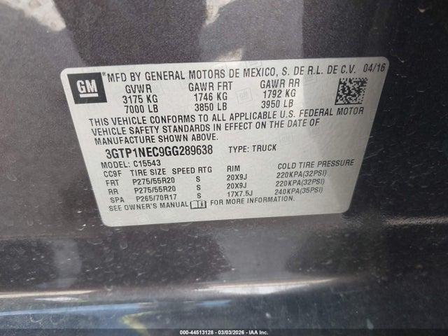 3GTP1NEC9GG289638 GMC Sierra 1500 Slt