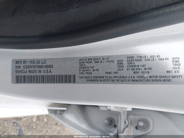 2022 RAM 1500 1C6SRFBT8NN140453 Photo 8