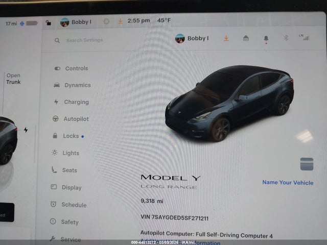 Aukcja sprzedaży 2025 Tesla Model Y Long Range Single Motor Rear-wheel Drive, vin: 7SAYGDED5SF271211, numer aukcji: 44513272