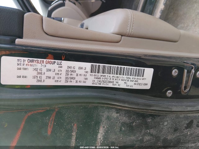 2014 Jeep Grand Cherokee Limited მანქანა იყიდება აუქციონზე, vin: 1C4RJFBG2EC588409, აუქციონის ნომერი: 44513366