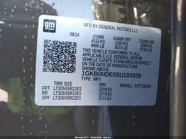 1GKB0NDE0SU105939 GMC Hummer Ev Suv 2x E4wd