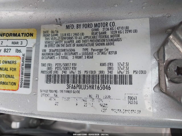 Ford Fusion Hybrid Se 2017 3FA6P0LU5HR165046 Image 9