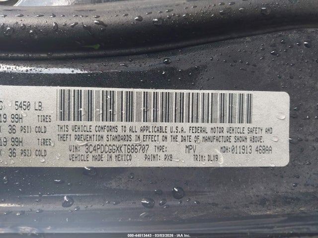 2019 DODGE JOURNEY 3C4PDCGGXKT686707 Photo 8