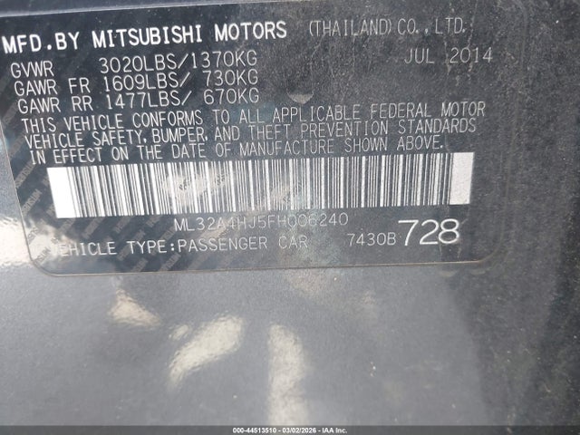 2015 MITSUBISHI MIRAGE ML32A4HJ5FH006240 Photo 8