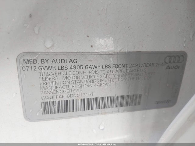 2013 AUDI A4 WAUFFAFL8DN017151 Photo 8