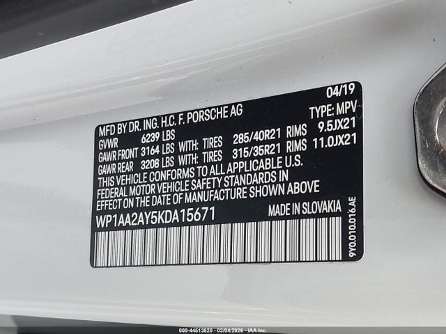 2019 PORSCHE CAYENNE WP1AA2AY5KDA15671 Photo 8