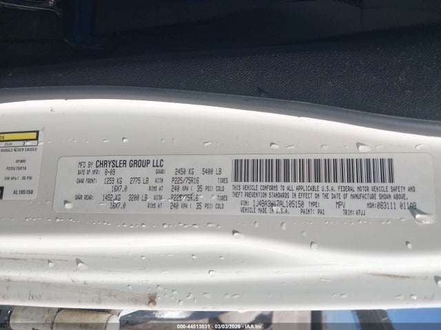 44513831 :رقم المزاد ، 1J4BA3H17AL105150 vin ، 2010 Jeep Wrangler Unlimited Sport مزاد بيع