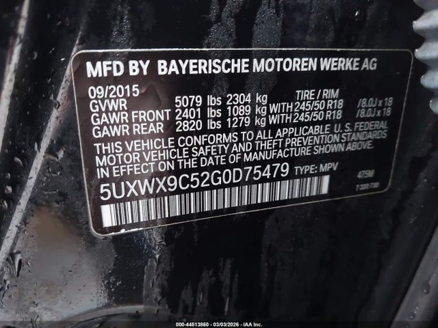 2016 BMW X3 5UXWX9C52G0D75479 Photo 8