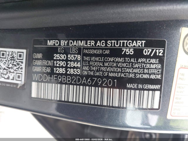 2013 MERCEDES-BENZ E 550 WDDHF9BB2DA679201 Photo 8