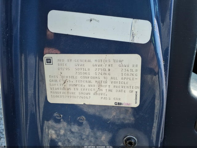 1996 CADILLAC DEVILLE 1G6KD52Y9TU224042 Photo 8