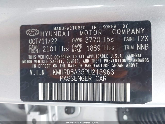 2023 HYUNDAI VENUE KMHRB8A35PU215963 Photo 8