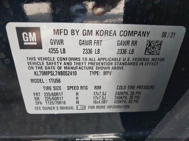 2022 CHEVROLET TRAILBLAZER KL79MPSL7NB052410 Photo 8