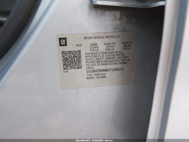 1G1BC5SM8J7199572 Chevrolet Cruze Ls Auto