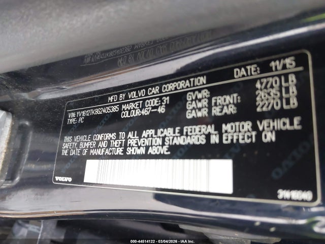 2016 VOLVO S60 YV1612TK8G2405385 Photo 8