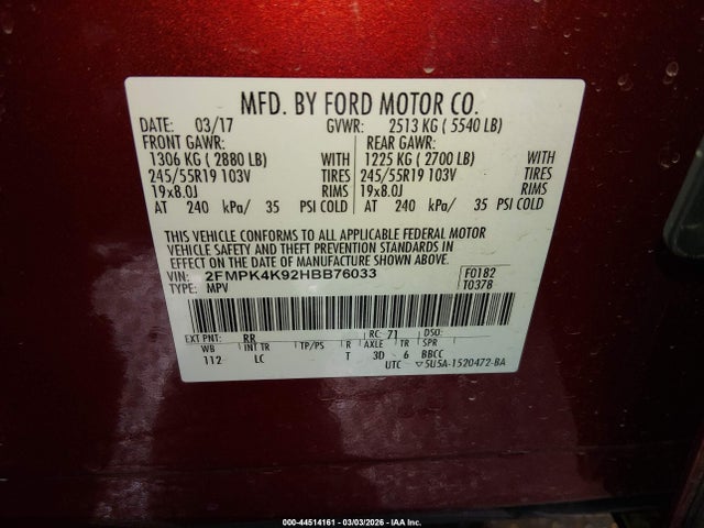 2017 FORD EDGE 2FMPK4K92HBB76033 Photo 8