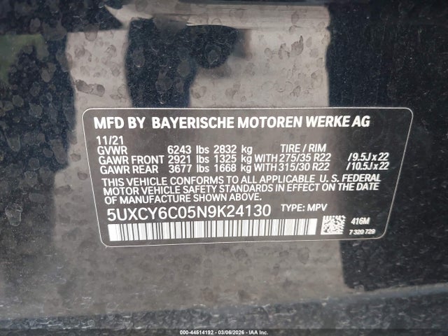 5UXCY6C05N9K24130 BMW X6 Xdrive40i