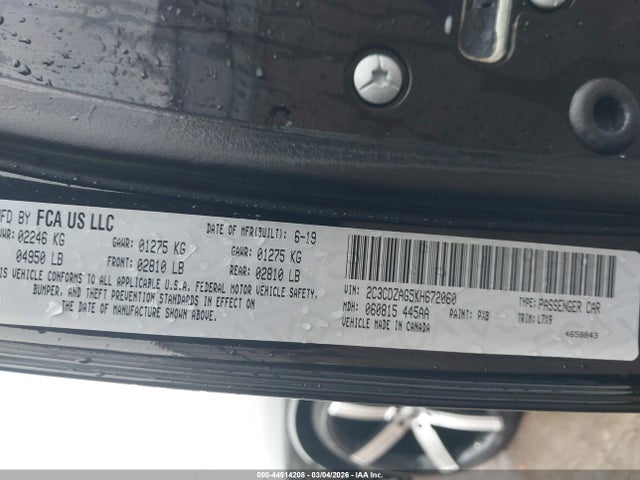 Aukcja sprzedaży 2019 Dodge Challenger Sxt, vin: 2C3CDZAG5KH672060, numer aukcji: 44514208