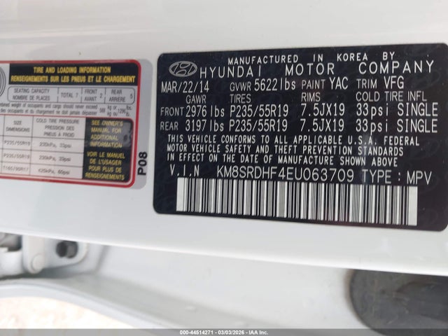 Hyundai Santa Fe Gls 2014 KM8SRDHF4EU063709 Image 9