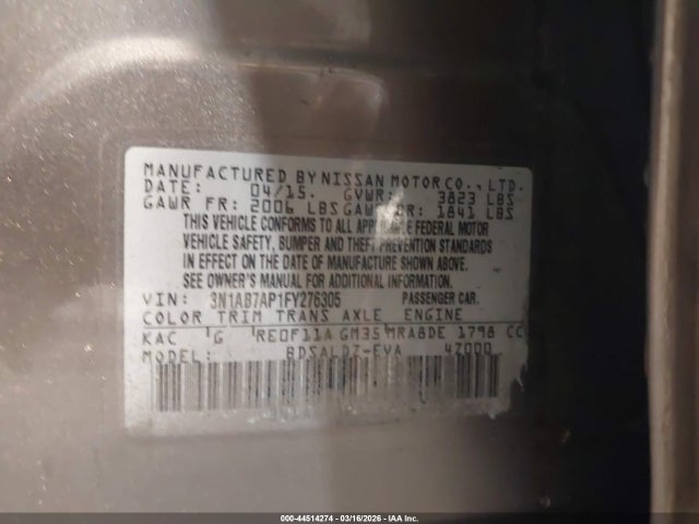 Nissan SENTRA SV 2015 3N1AB7AP1FY276305 Image 9
