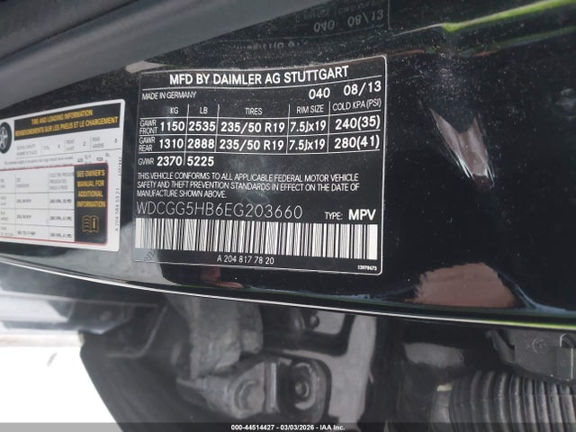 Aukcja sprzedaży 2014 Mercedes-benz Glk 350, vin: WDCGG5HB6EG203660, numer aukcji: 44514427