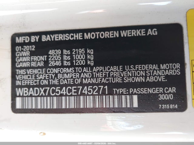 2012 BMW 335I WBADX7C54CE745271 Photo 8