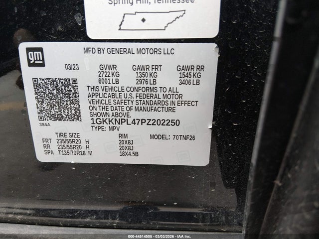 Aukcja sprzedaży 2023 Gmc Acadia Fwd Denali, vin: 1GKKNPL47PZ202250, numer aukcji: 44514505