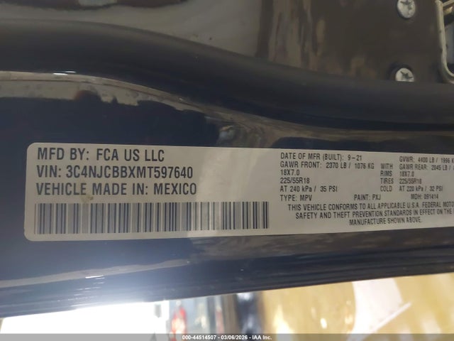 2021 JEEP COMPASS 3C4NJCBBXMT597640 Photo 8