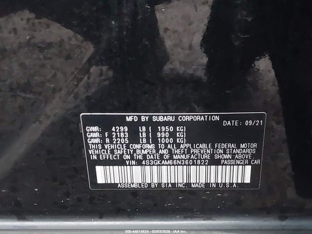 Продажа на аукционе авто 2022 Subaru Impreza Sport, vin: 4S3GKAM66N3601822, номер лота: 44514524