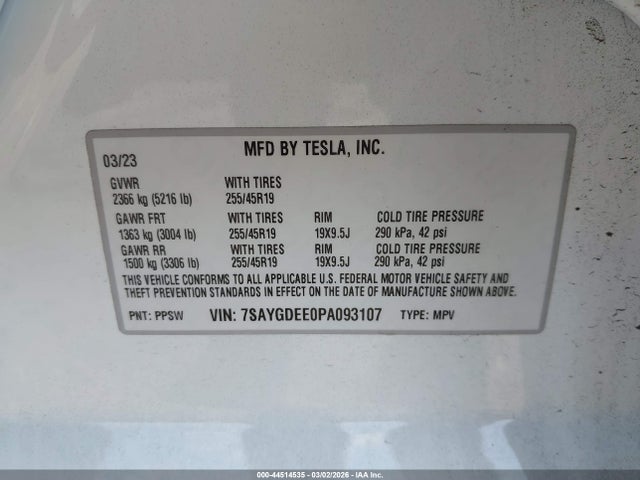 2023 TESLA MODEL Y 7SAYGDEE0PA093107 Photo 8