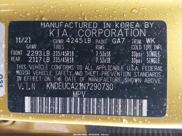 2022 KIA SELTOS KNDEUCA21N7290730 Photo 8