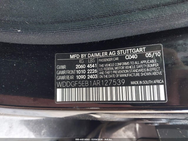 Aukcja sprzedaży 2010 Mercedes-benz C 300 Luxury/sport, vin: WDDGF5EB1AR127539, numer aukcji: 44514593
