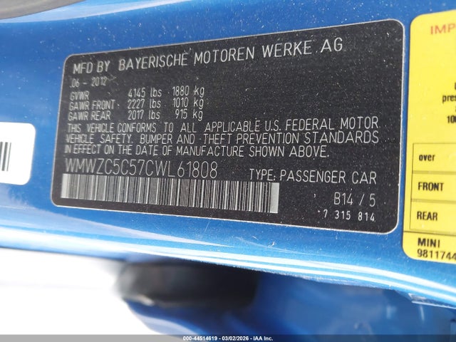 2012 MINI COOPER S COUNTRYMAN WMWZC5C57CWL61808 Photo 8