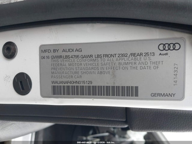 2017 AUDI A4 WAUANAF40HN015129 Photo 8