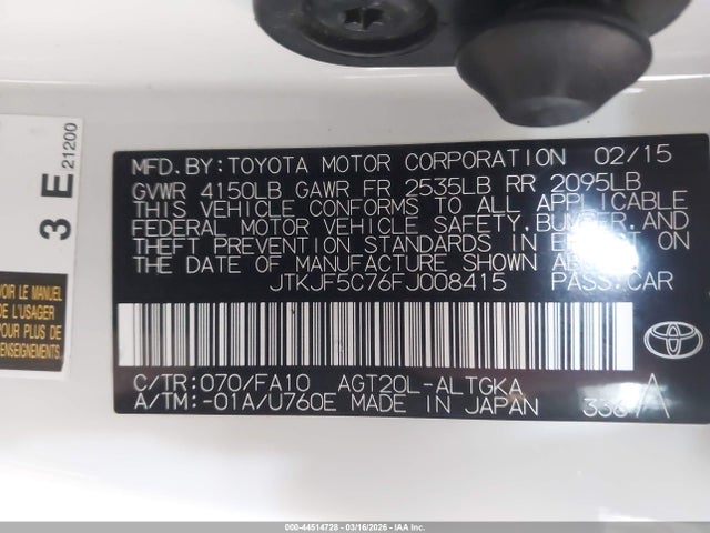 2015 SCION TC JTKJF5C76FJ008415 Photo 8