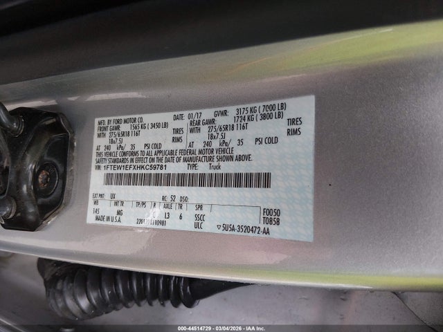 Ford F-150 Xlt 2017 1FTEW1EFXHKC59781 Image 9