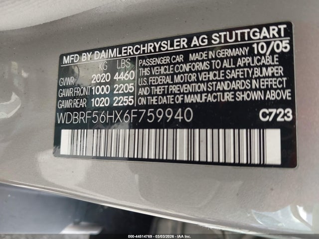 2006 MERCEDES-BENZ C 350 WDBRF56HX6F759940 Photo 8