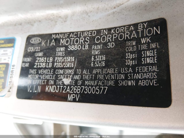 Aukcja sprzedaży 2011 Kia Soul +, vin: KNDJT2A26B7300577, numer aukcji: 44514780