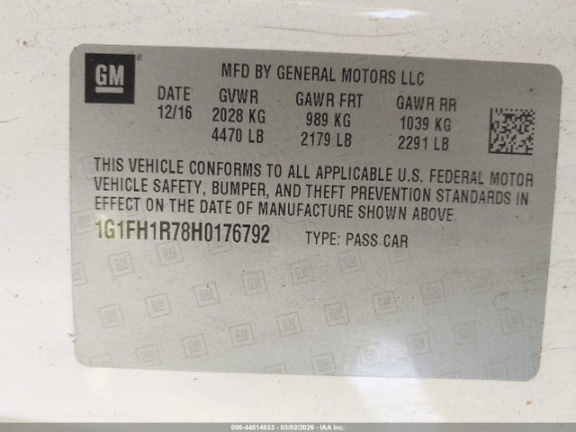 1G1FH1R78H0176792 Chevrolet CAMARO 2SS