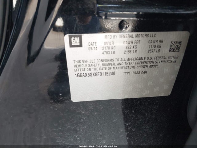 Aukcja sprzedaży 2015 Cadillac Cts Luxury, vin: 1G6AX5SX8F0115240, numer aukcji: 44514864