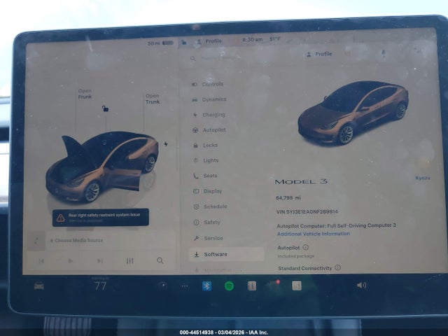 2022 TESLA MODEL 3 5YJ3E1EA0NF289914 Photo 6