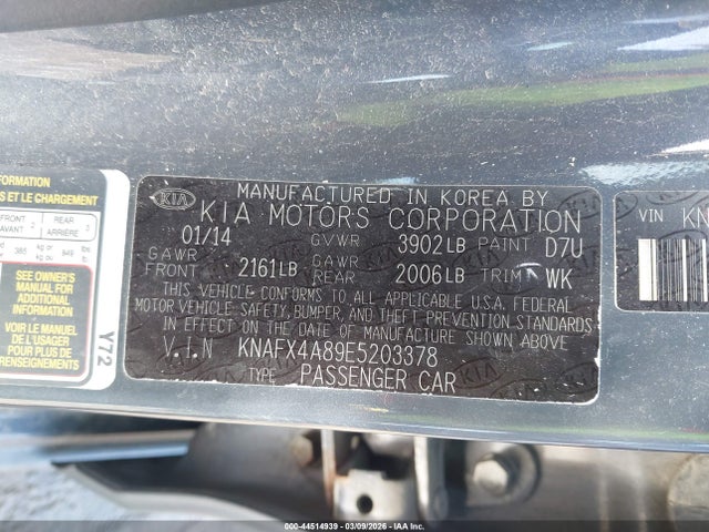 KIA FORTE EX 2014 KNAFX4A89E5203378 Image 9