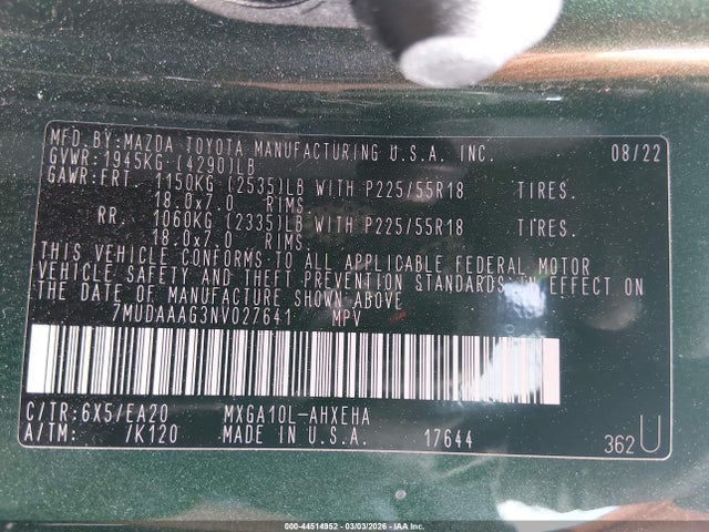 2022 TOYOTA COROLLA CROSS 7MUDAAAG3NV027641 Photo 8