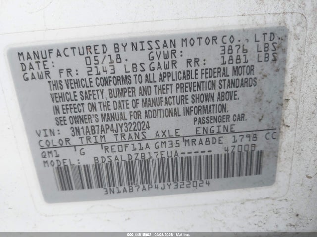 2018 NISSAN SENTRA 3N1AB7AP4JY322024 Photo 8