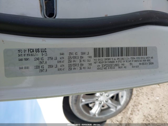 Продаж на аукціоні авто 2016 Dodge Journey Crossroad Plus, vin: 3C4PDDGG3GT109031, номер лоту: 44515012