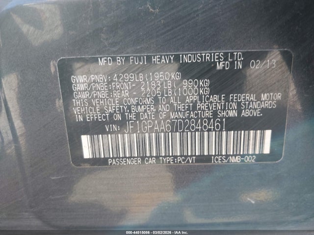 2013 SUBARU IMPREZA WAGON JF1GPAA67D2848461 Photo 8