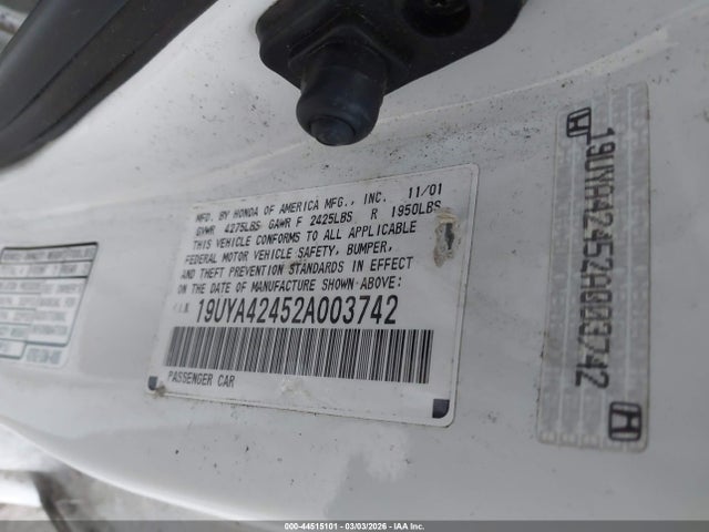 Aukcja sprzedaży 2002 Acura Cl 3.2, vin: 19UYA42452A003742, numer aukcji: 44515101