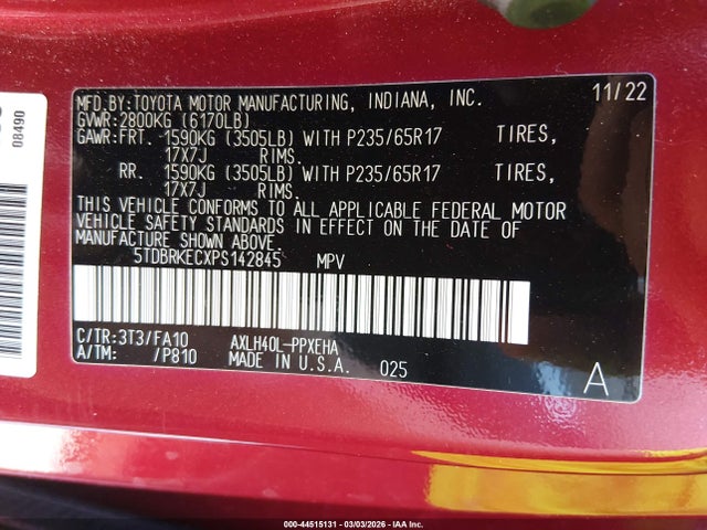 Toyota SIENNA LE 2023 5TDBRKECXPS142845 Image 9