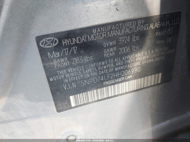 Hyundai ELANTRA SE 2017 5NPD74LF2HH206990 Image 9