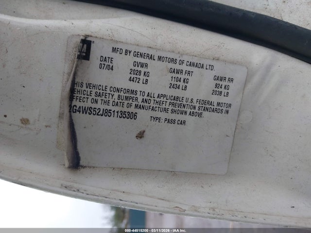 Aukcja sprzedaży 2005 Buick Century, vin: 2G4WS52J851135306, numer aukcji: 44515200